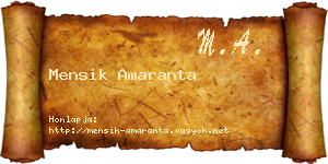 Mensik Amaranta névjegykártya